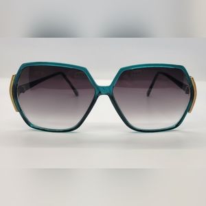 Retro Vintage Inspired Teal/Gold Sunglasses